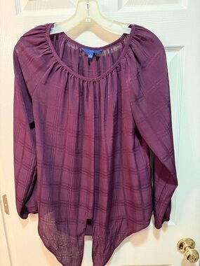 Apt. 9 Women's Plum Long-Sleeve Peasant Blouse size small